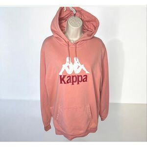 Kappa Pullover Logo Hoodie Pink Salmon Size Large